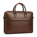 Braune Laptoptasche 15 Zoll mit Reißverschluss und Schultergurt