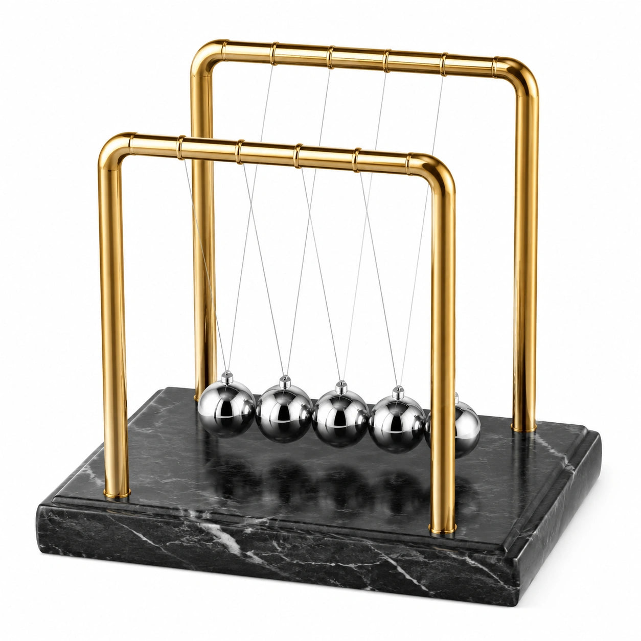 Newton Pendel Schreibtischspielzeug in Gold und Schwarz