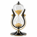 Elegante Sanduhr mit Metallrahmen in Schwarz und Gold, 60 Minuten