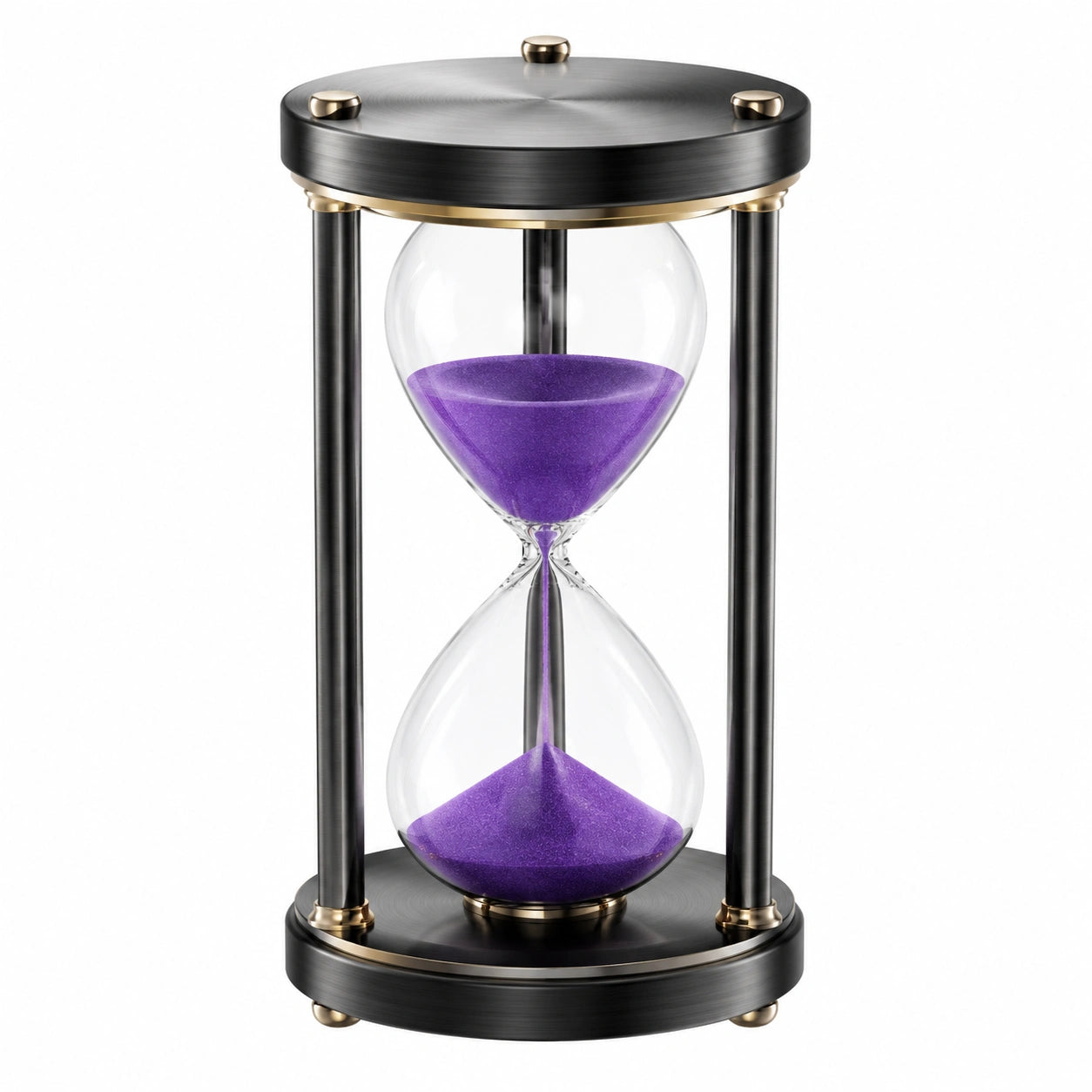 60-Minuten Sanduhr mit Metallgestell und Lila Sand
