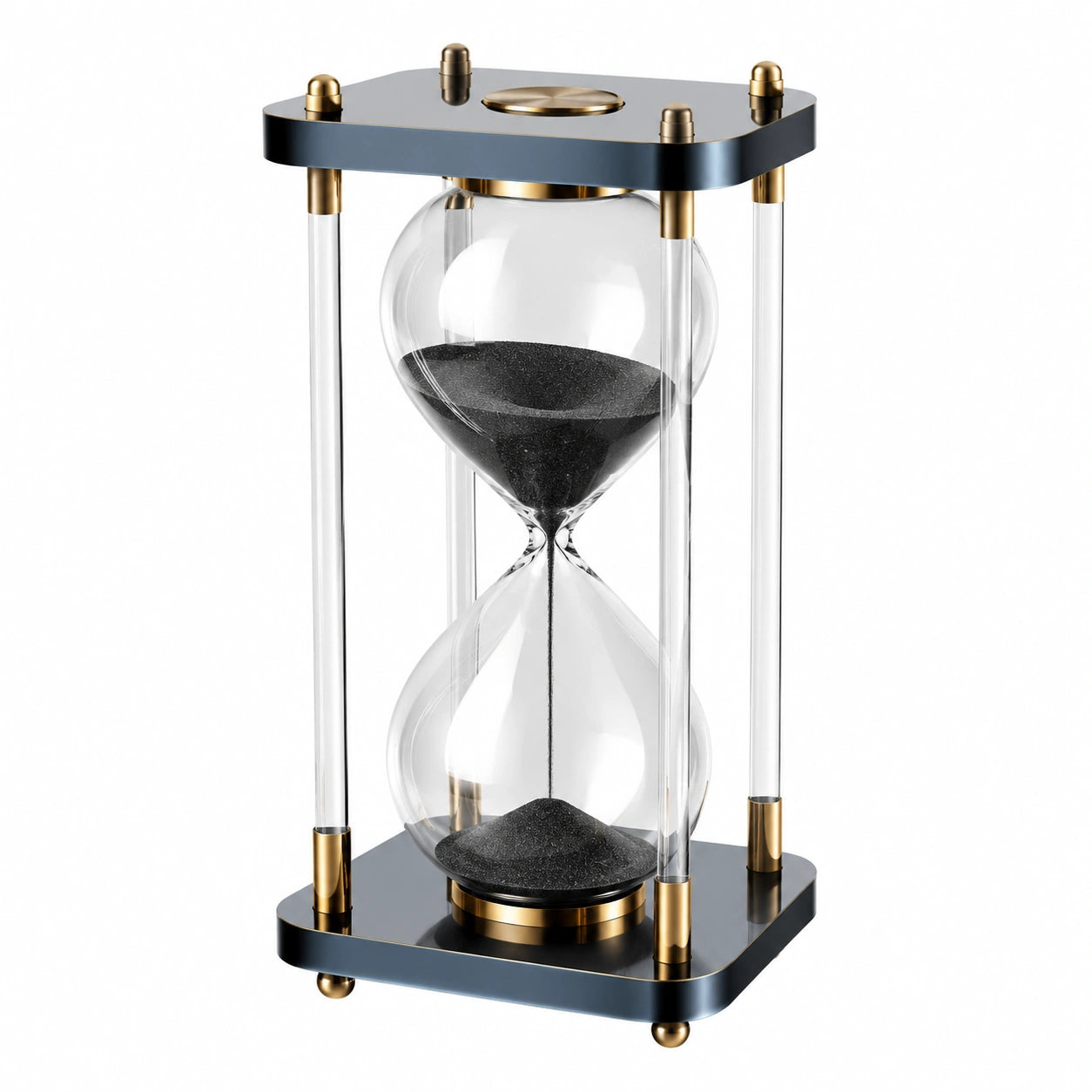 Elegante Sanduhr mit Schwarz und Gold Dekoration, 60 Minuten