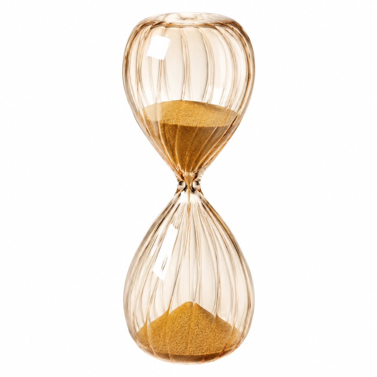 Bernsteinfarbene Glas-Sanduhr für Dekoration