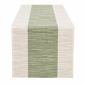 Tischläufer Grün/Beige mit Streifen 180x33 cm