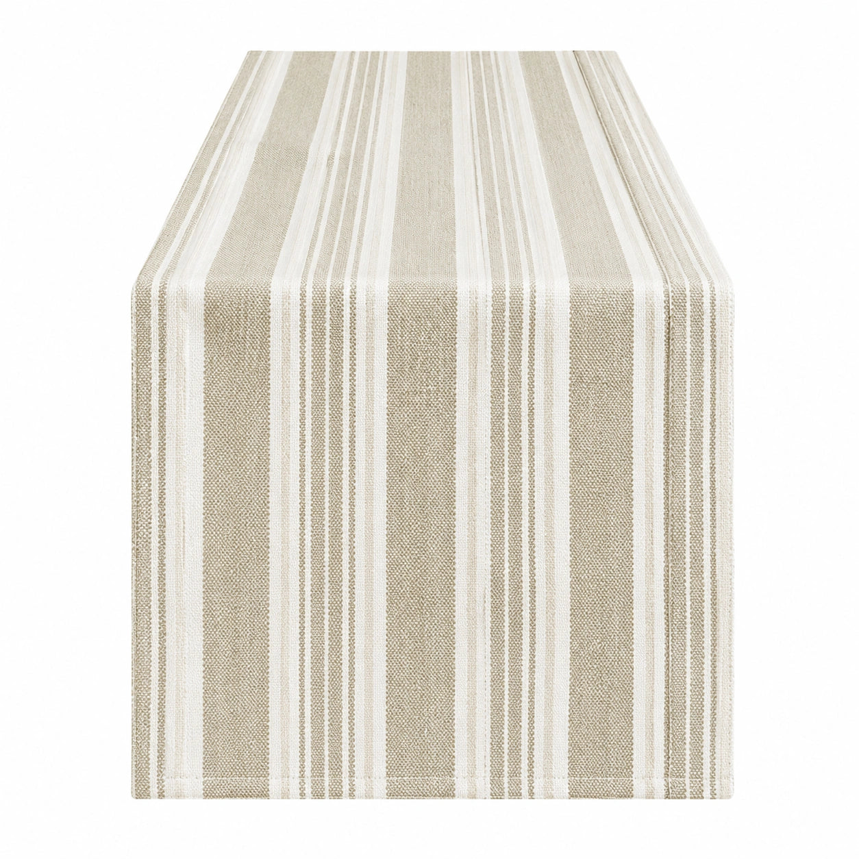 Gestreifter Tischläufer 200x40 cm Beige Weiß