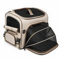 Tragbarer faltbarer Haustier-Rucksack mit Belüftung Beige und Braun