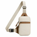 Geräumige Crossbody-Tasche Beige/Braun mit Verstellbarem Schultergurt